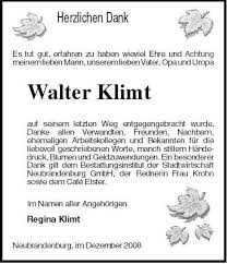 Walter Klimt-Neubrandenburg, i | Nordkurier Anzeigen