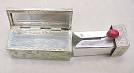 Silver lipstick case with mirror