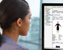 Image of fashion designer using PLM software