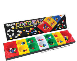 Image of Congkak pieces distributed on the board