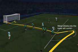 Messi scoring a third goal in the Argentina-Algeria match.