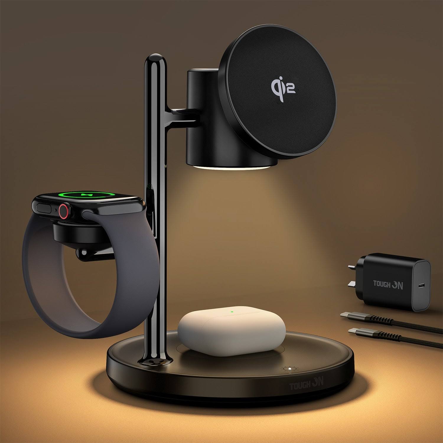 MagMore Qi2 4-in-1 Wireless Charger with Night Light for iPhone