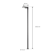 Arcchio Nefarius LED outdoor light, 250 cm, dark grey, IP65 ...
