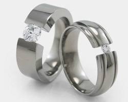 Image of Tension Set Ring platinum diamond ring for men