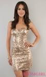 Strapless sequin dress