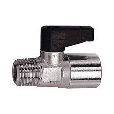 Mini ball valve, Rotating handle, nickel-plated brass, Medium ...