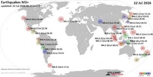 World Earthquake Report for Wednesday, 22 July 2026