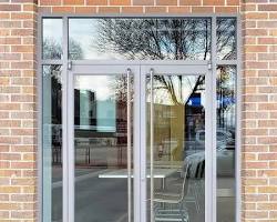 aluminum shopfront in a storm