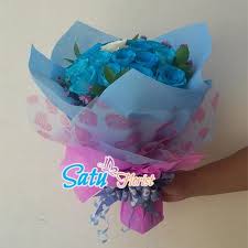 Image result for karangan bunga mawar biru