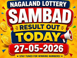 Nagaland Dear Wednesday Lottery Result Out Today (27 May 2026); check Rs 1 cr winning number and full list