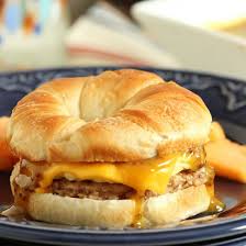 Image result for sausage, egg and cheese croissants