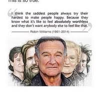 depressed, happy, love, quotes, rip, robin williams, sad, suicidal ... via Relatably.com