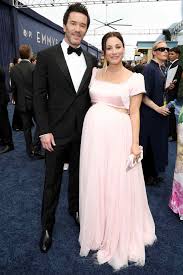 Tom Pelphrey and Kaley Cuoco at the 2026 Emmys red carpet