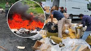FGR incinera más de 405 kilos de drogas en el Estado de México, entre cocaína, metanfetamina y marihuana