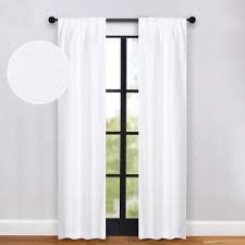Classic Linen Design Room Darkening Semi-blackout Curtains, Set Of 2, 26"x84", Frosted Almond - Blue Nile Mills : Target