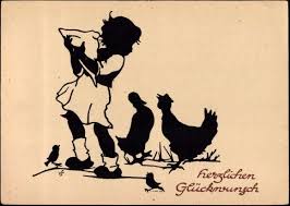 Postcard Glückwunsch, Scherenschnitt von Veronika Fritsche | akpool. - 319728