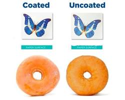 Image of coated paper vs uncoated paper