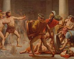 Image of Odyssey Book 16 classical art Odysseus reveals himself to Telemachus Eumaeus