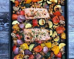 Salmon with roasted vegetables