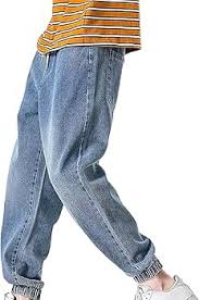 Men's Drawstring Waist Relaxed Fit Jeans Summer Elastic Fashion Denim Pants Loose Casual Wide Leg Jean Trousers (Blue 1,X-Large) at Amazon Men's Clothing store - Product from Amazon.com