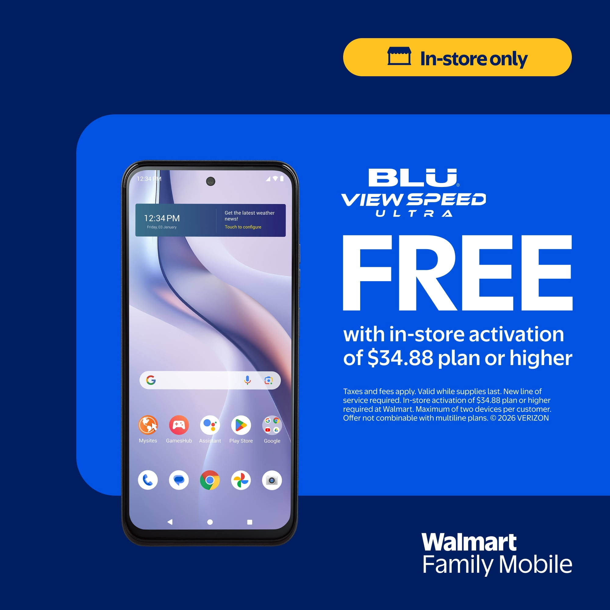 Walmart Family Mobile BLU View Speed Ultra