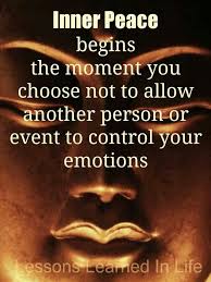 Inner peace = happiness. Never let someone control your emotions ... via Relatably.com