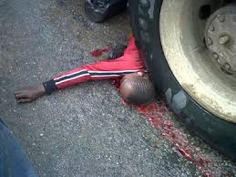 Image result for truck crushes bike rider to dead in cameroon