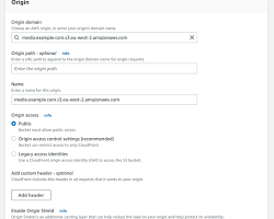 Image of AWS CloudFront Console showing the configuration of additional settings