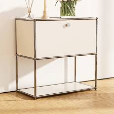 2-Tier Metal Steel Storage Cabinet Open Closet Organizer Storage Bookshelf with Doors for Living Room Study Office,White - Walmart.com
