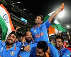 Image of Indian Cricket Team celebrating a win