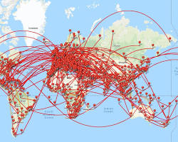 Obrázok: airplanes flying in air corridors