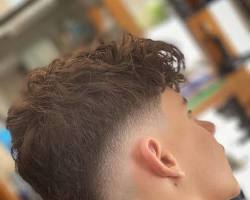 Image of V haircut with fade for young men