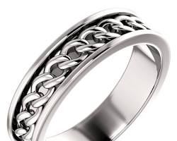 Image of White Gold Chain Ring for men