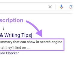 Gambar search engine results page with meta description highlighted