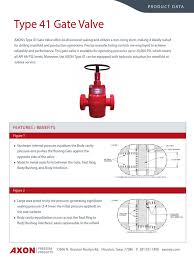 AXON Type 41 Gate Valve Specifications | PDF | Valve | Machines