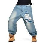 M: Pizoff Men s Hip Hop Baggy Jeans Denim with