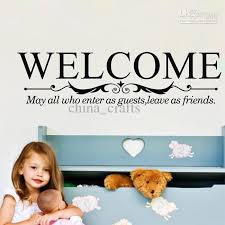 Cling Wall Decals New Listing Welcome Wall Quotes Stickers 25x84cm ... via Relatably.com