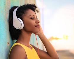 Image of person listening to music