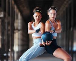 Young athletes working out together