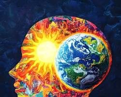 visionary art anatomy of awe neurobiology of transcendence cosmic consciousness painting spirit explosion, AI generated