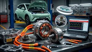 Por dentro do motor do BYD Dolphin Mini, desmontagem mostra conjunto integrado com diferencial, alta tensão de 308 V e dependência do inversor e sensores para controle de torque