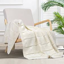Amazon.com: Cable Knit Throw Blanket for Couch Soft Cozy Cream Checkered Throw Blanket for Bed Sofa Farmhouse Decorative Throw Blanket for Couch Sofa 50"x60" Cream : Home & Kitchen