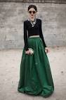 Crop top and long skirt