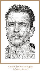 Arnold Schwarzenegger Collateral Damage Amazing Stipple Drawings by Randy Glass - Arnold-Schwarzenegger-Collateral-Damage