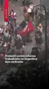 Protesto na Argentina tem confronto entre policiais e manifestantes
