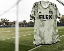Image of LAFC players wearing the new jersey