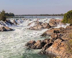 The powerful cascades of Khone Phapeng Falls on the Mekong River.