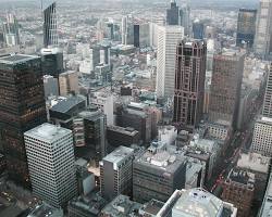 aerial photograph of Melbourne CBD