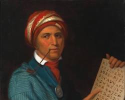 Image of Sequoyah and the Cherokee alphabet
