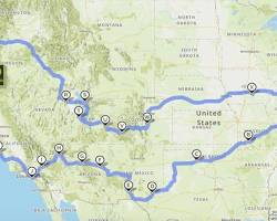 Image of package on a crosscountry road trip